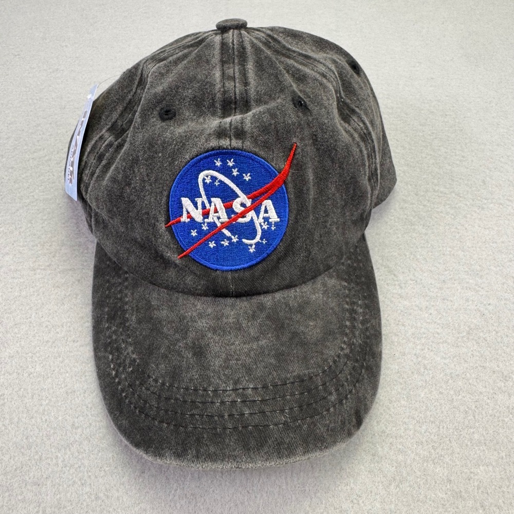 NASA Logo‎ Dad Hat Black Washed Cotton Adjustable Strap InAir Apparel